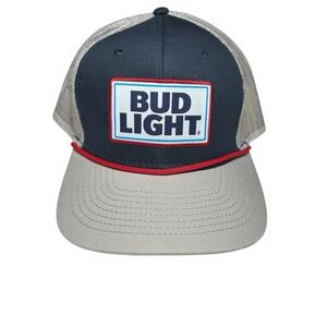 Bud Light Beer Trucker Hat Mesh Snapback Cap Retro Logo Patch Barwear Adjustable